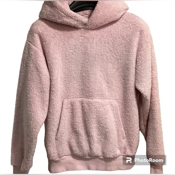 ARITZIA Tna Pink Cozy Teddy Bear Hoodie, Size Small - Picture 2 of 12